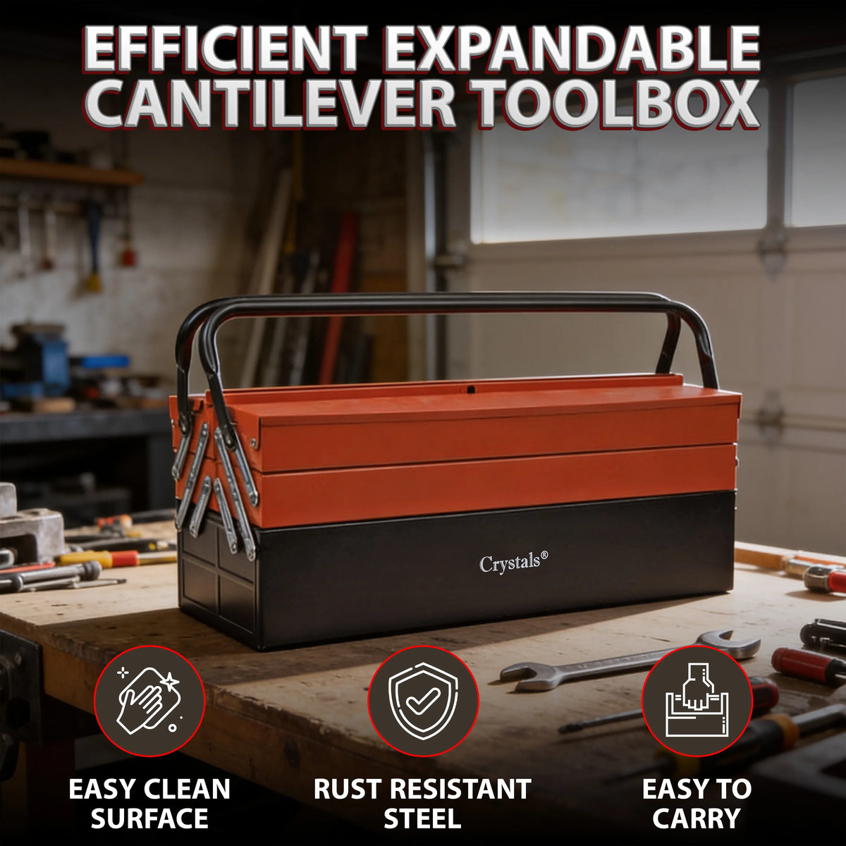 Heavy Duty 5-Tray Metal Toolbox