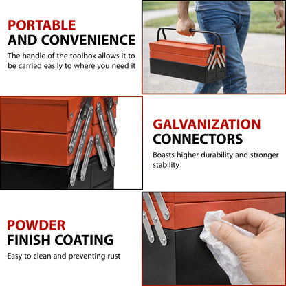 Heavy Duty 5-Tray Metal Toolbox