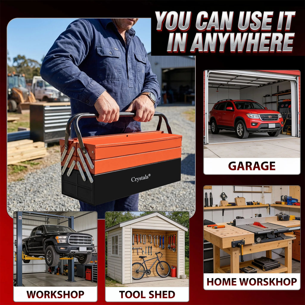 Heavy Duty 5-Tray Metal Toolbox