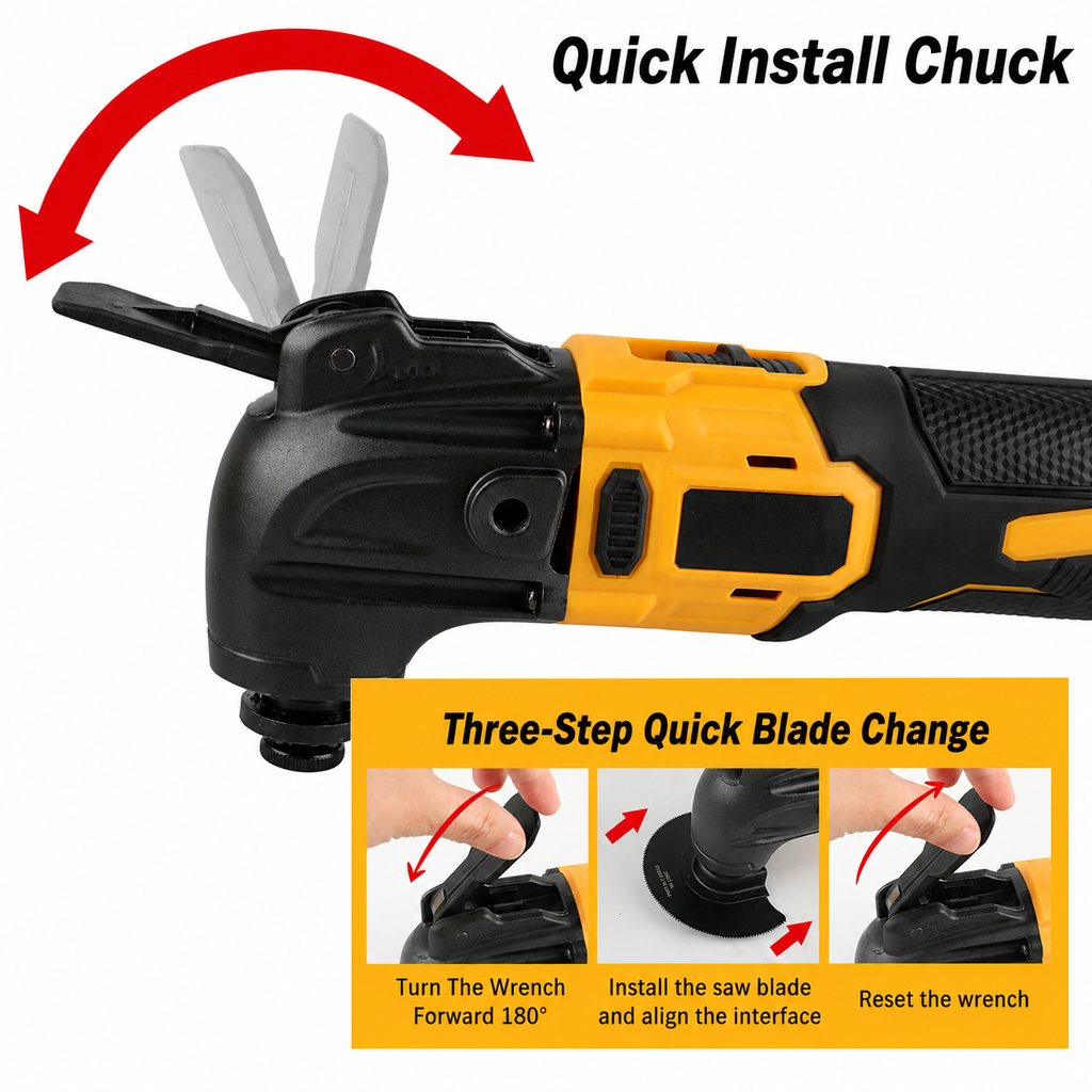 Brushless Oscillating Multi-Tool Rechargeable Quick Blade