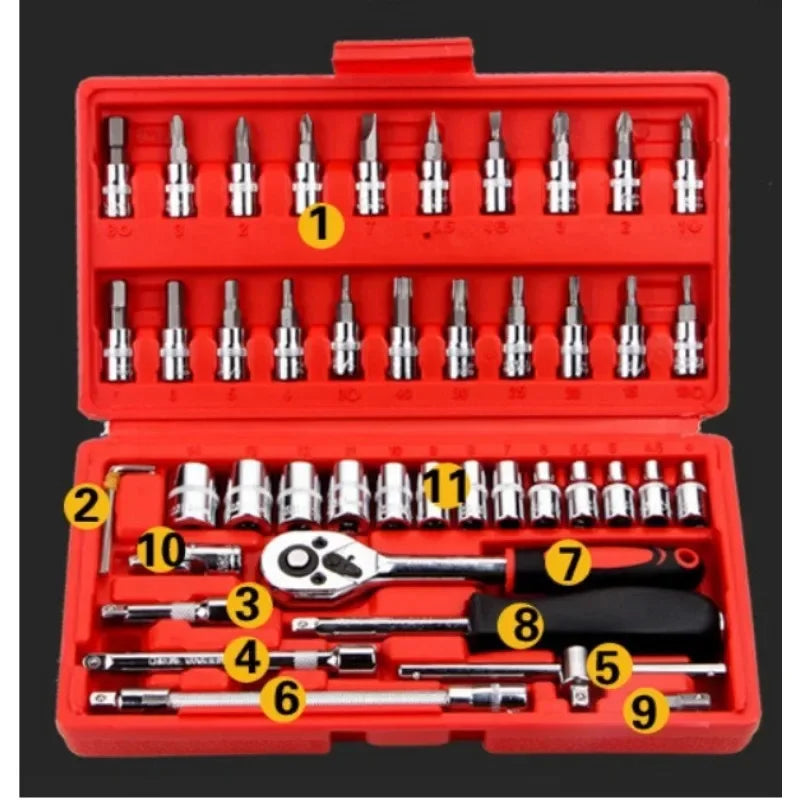 46-Piece Socket & Ratchet Wrench Set
