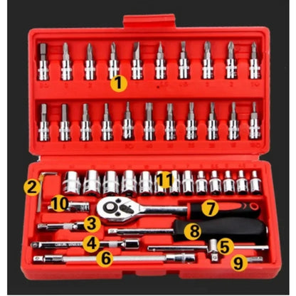 46-Piece Socket & Ratchet Wrench Set
