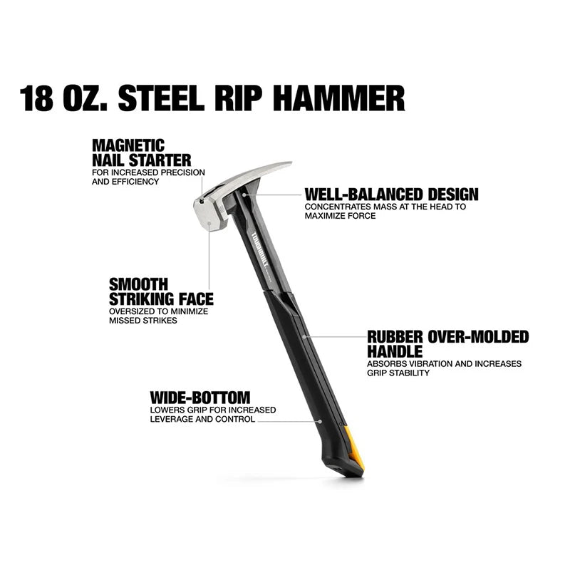 Steel Rip Hammer with Smooth Face