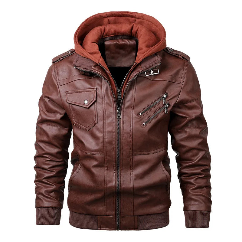 New Men's Leather Jackets Autumn Casual Motorcycle