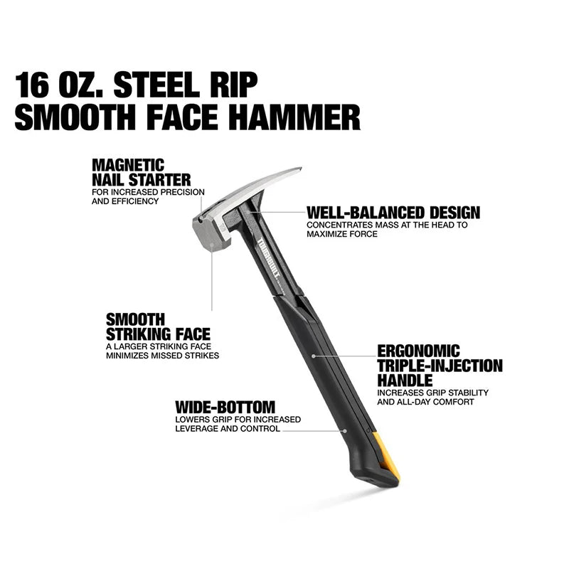 Steel Rip Hammer with Smooth Face