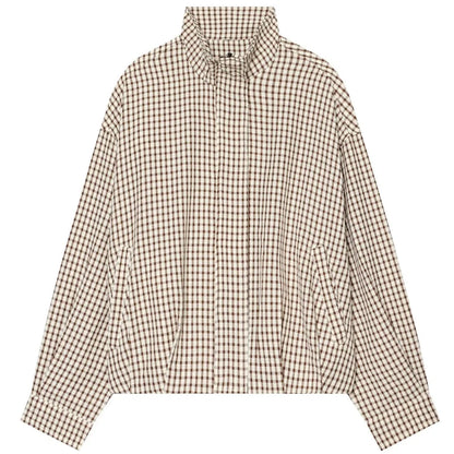 Plaid Bomber Jacket Women's Jacket Crop Oversized Long Sleeve Top Casual Zipper