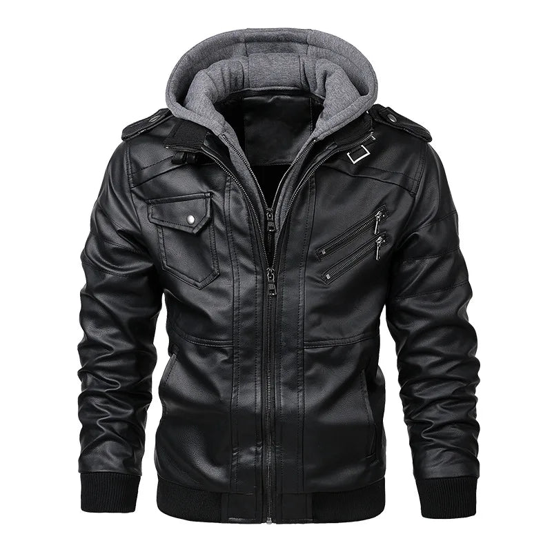 New Men's Leather Jackets Autumn Casual Motorcycle