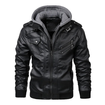 New Men's Leather Jackets Autumn Casual Motorcycle