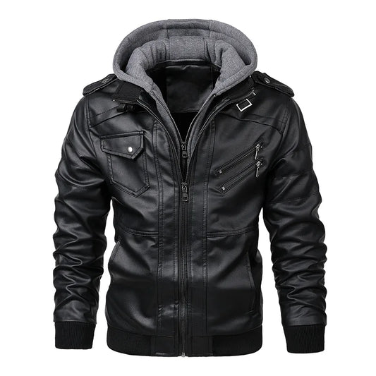 New Men's Leather Jackets Autumn Casual Motorcycle