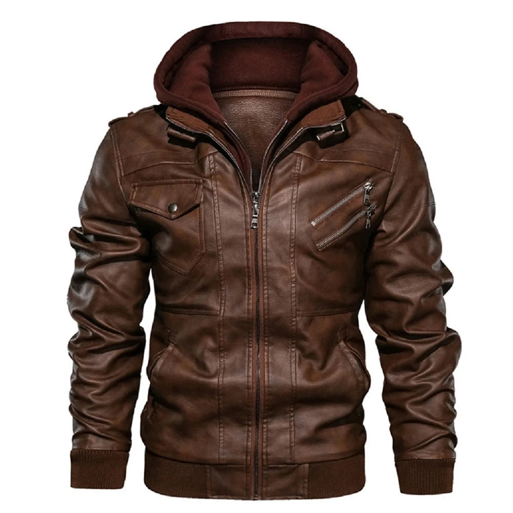 New Men's Leather Jackets Autumn Casual Motorcycle