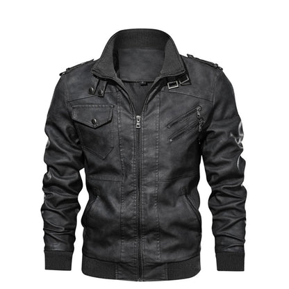 New Men's Leather Jackets Autumn Casual Motorcycle