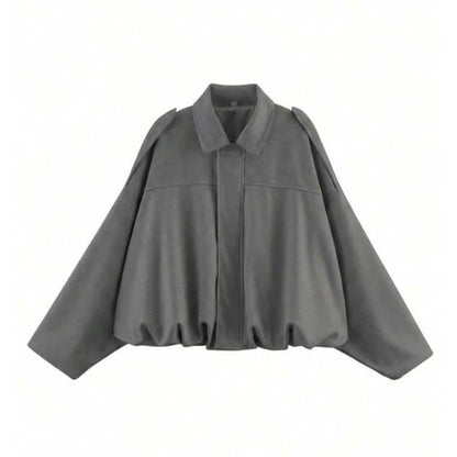 Women's Street Fashion Solid Loose Suede Texture Coats Causal