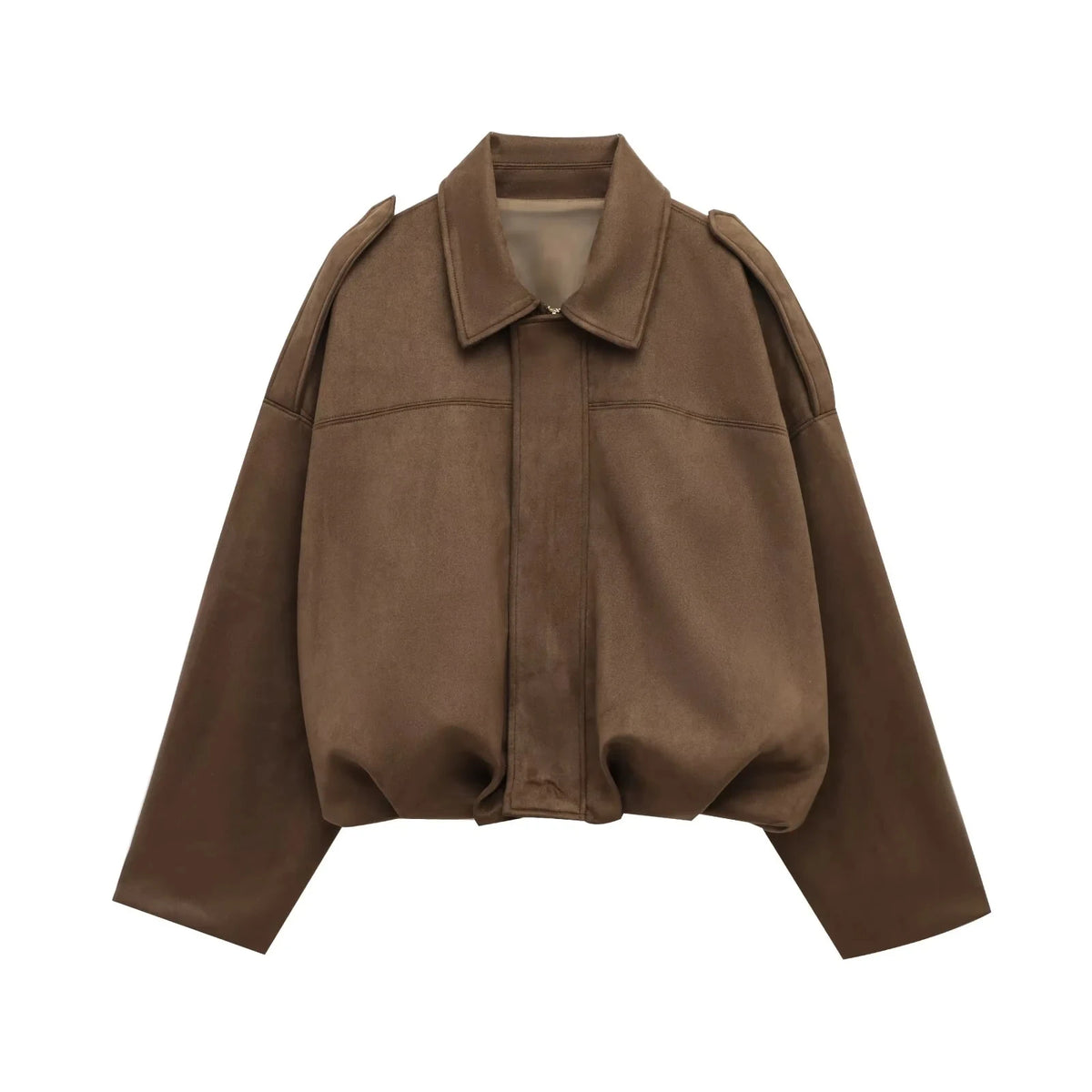 Women's Street Fashion Solid Loose Suede Texture Coats Causal