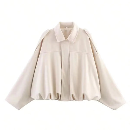 Women's Street Fashion Solid Loose Suede Texture Coats Causal