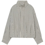 Plaid Bomber Jacket Women's Jacket Crop Oversized Long Sleeve Top Casual Zipper