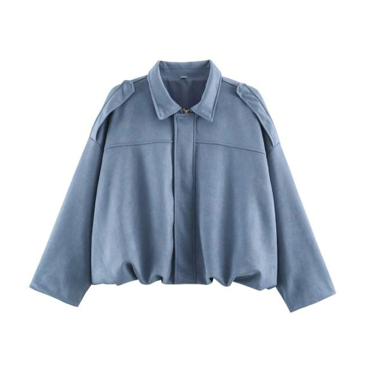 Women's Street Fashion Solid Loose Suede Texture Coats Causal