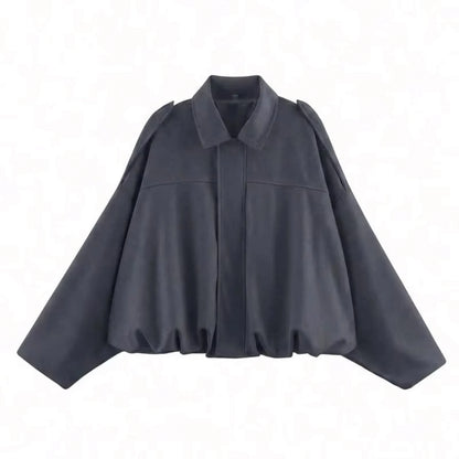 Women's Street Fashion Solid Loose Suede Texture Coats Causal