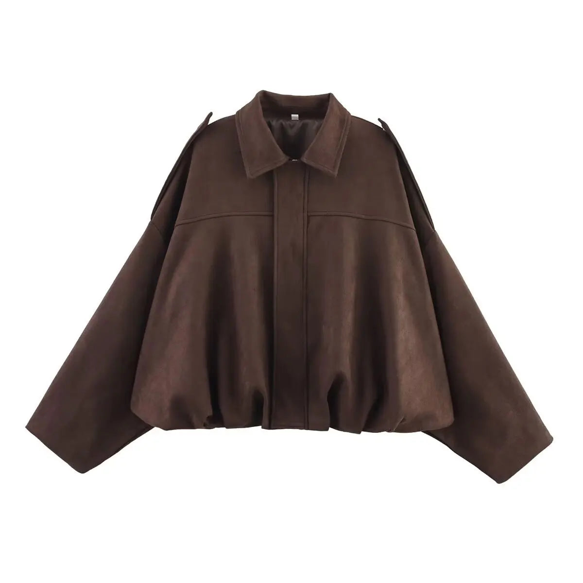 Women's Street Fashion Solid Loose Suede Texture Coats Causal